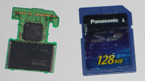 The innards of an old SD card